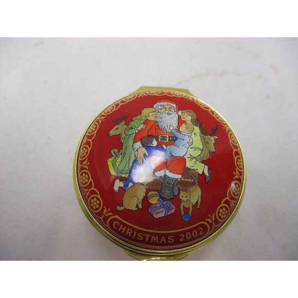 Enamel Box, Halcyon Days, Christmas 2002, Snuff Pill Jewelry Trinket England - Picture 1 of 10